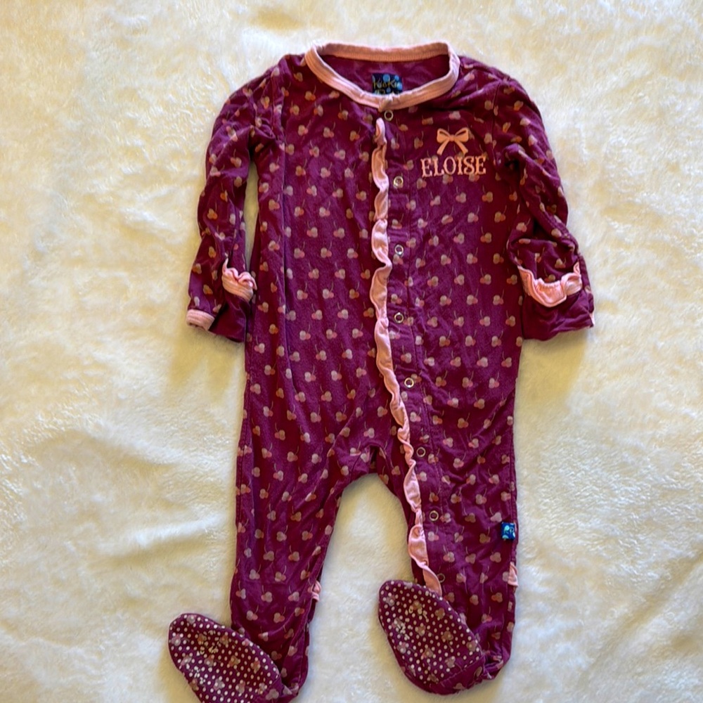 Kickee pants One Piece Pajamas with Eloise iron on